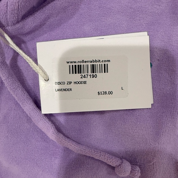 Roller Rabbit lavender disco zip up hoodie. - Picture 2 of 13